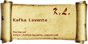 Kafka Levente névjegykártya